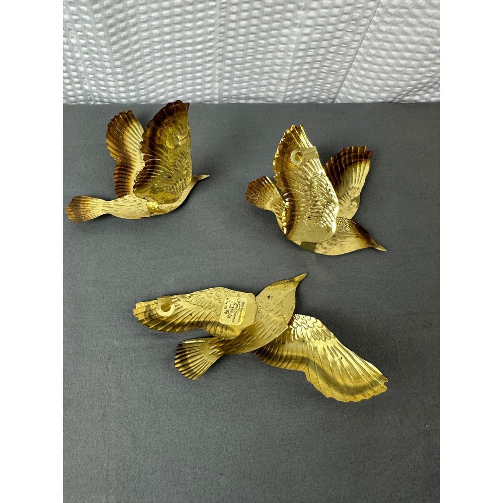 3 Vintage Home Interiors Metal Birds in Flight Wall Hanging Decor Retro MCM - Picture 6 of 9